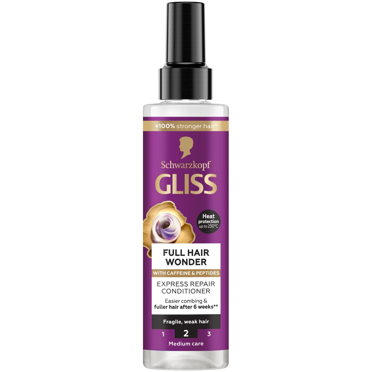 Gliss Full Hair Wonder ekspresowa odżywka z kofeiną i peptydami do włosów, 200 ml