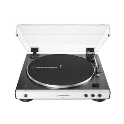 Gramofon AUDIO-TECHNICA AT-LP60XBT Biały, Automatyczny, Napęd paskowy, Bluetooth, Prędkość odtw. 33 1/3, 45 obr./min