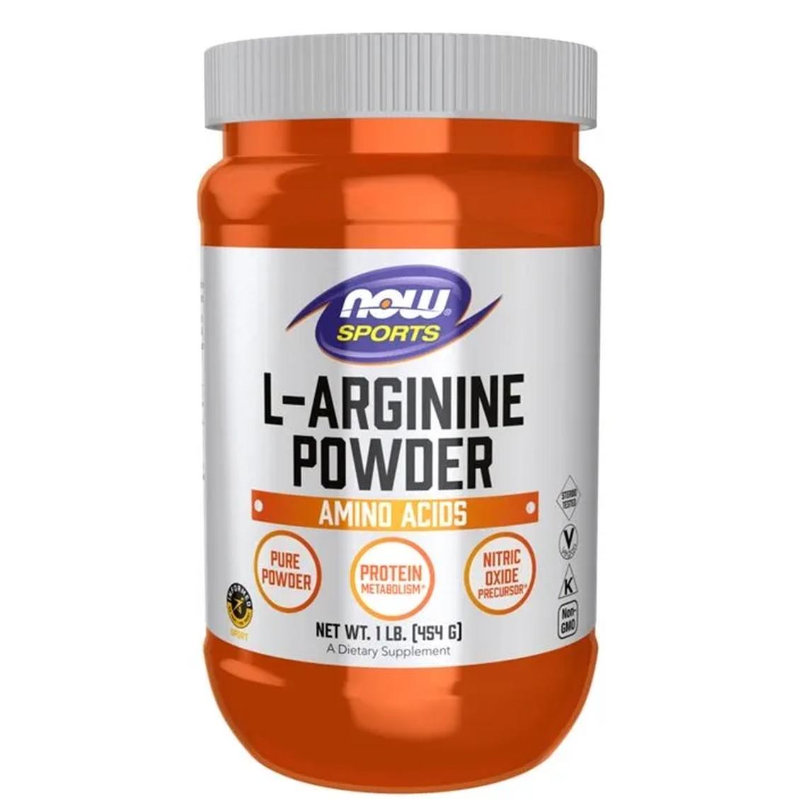 Now Foods suplement diety L-arginina, 100%, 454 g