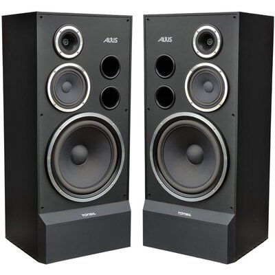 Podłogowe kolumny głośnikowe TONSIL ALTUS 300 Czarne (2 szt.), Obudowa MDF, Typ Bass Reflex, Terminale głośnikowe Bi-wire