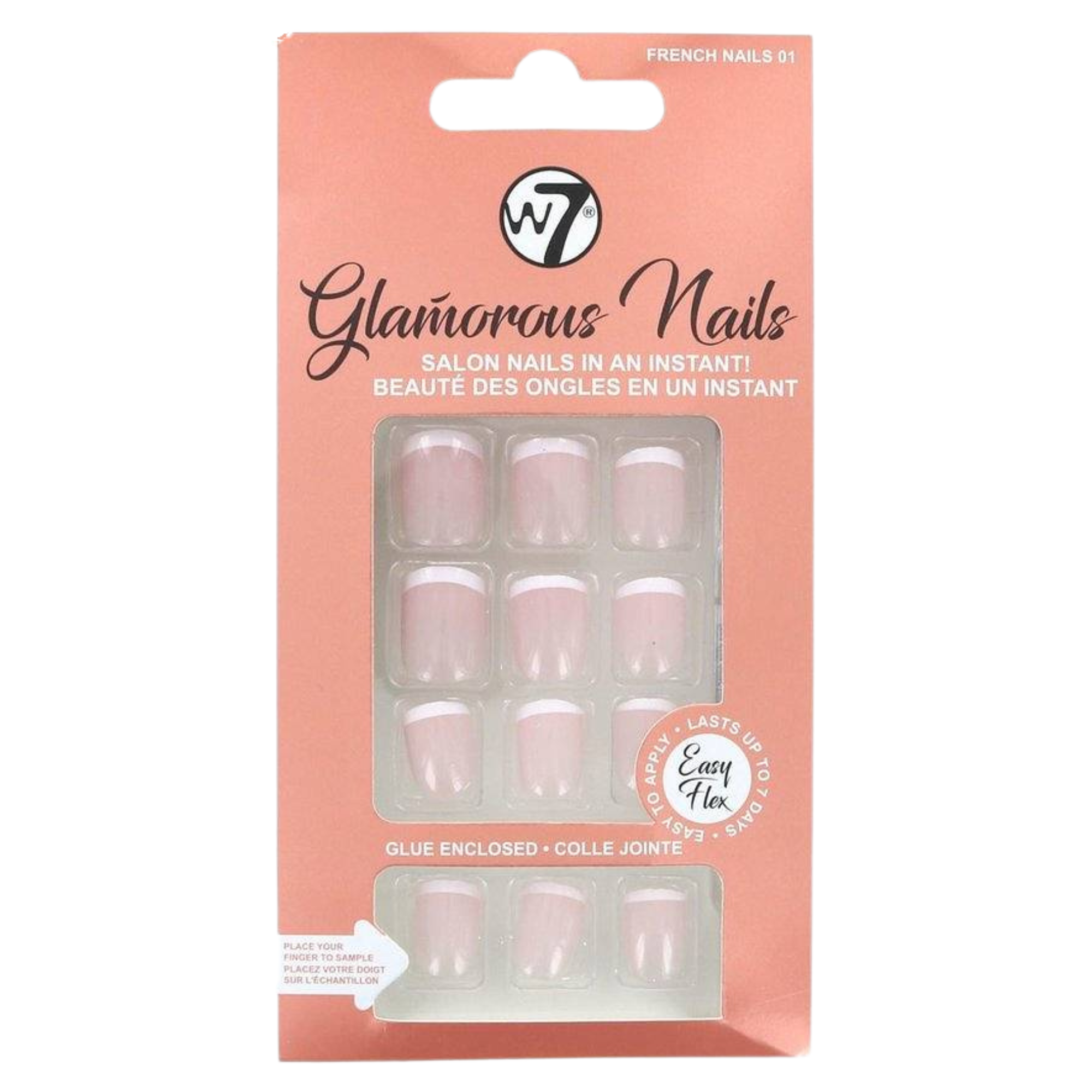 W7 Glamorous Nails sztuczne paznokcie French Nail 01, 24 szt./1 opak.