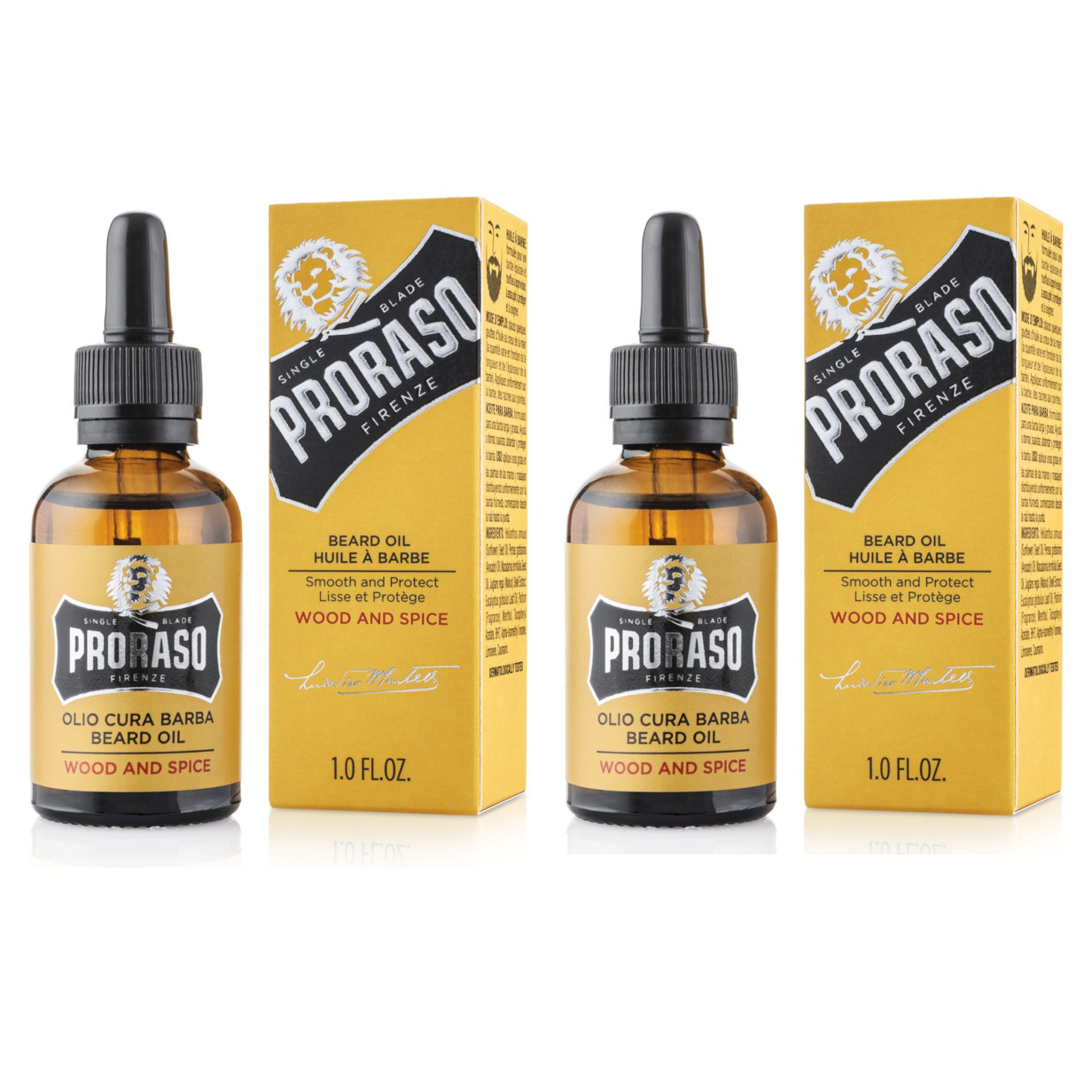 Proraso Wood and Spice zestaw: olejek do brody, 2x30 ml