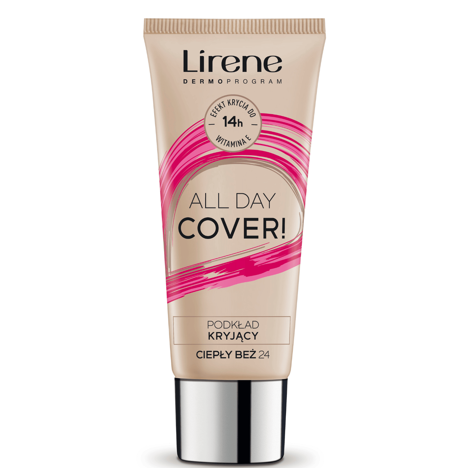 Lirene Dermoprogram kryjący podkład do twarzy ciepły beż, 30 ml