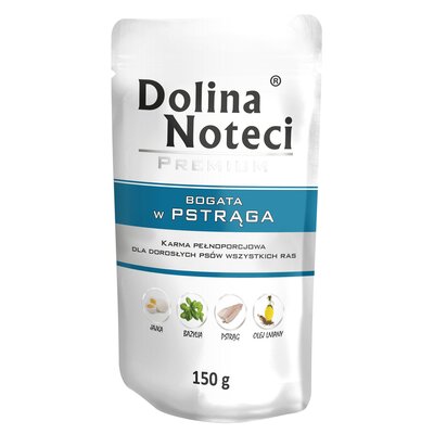 Karma dla psa DOLINA NOTECI Premium bogata w pstrąga 150 g