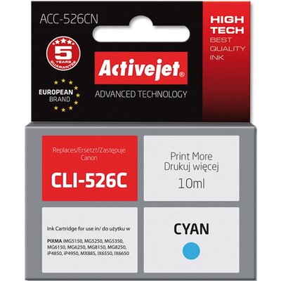 Tusz ACTIVEJET do Canon CLI-526C Błękitny 10 ml ACC-526CN