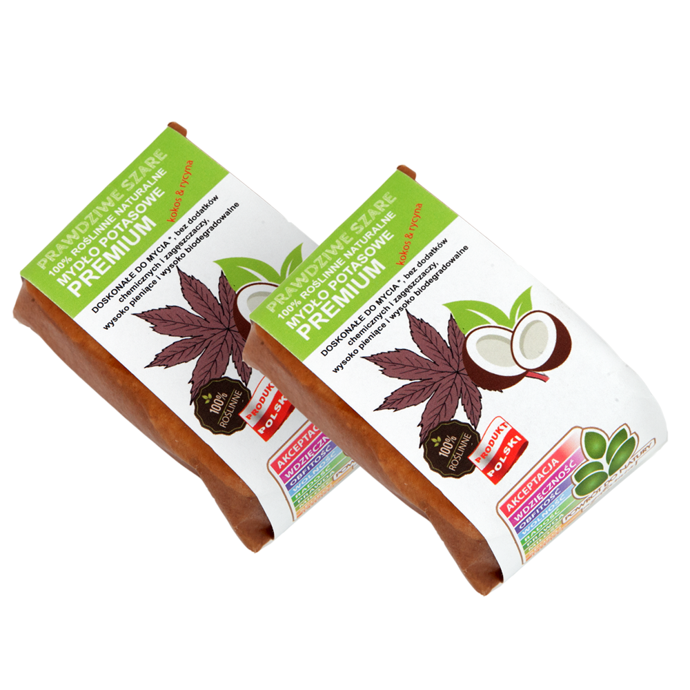 Powrót do natury Prawdziwe szare 100% roślinne naturalne mydło potasowe premium w kostce ”prawdziwe szare” z oleju palmowego, kokosowego i rycynowe...