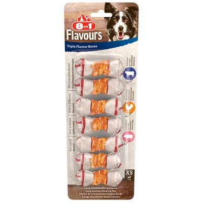 Przysmak dla psa 8IN1 Triple Flavour Bones XS (7 szt.) 98 g