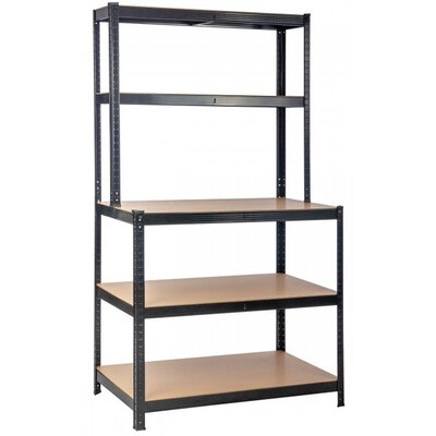 Regał magazynowy MIRPOL MIR-RMP-N150 100 x 30/60 x 180 cm Brązowo-czarny