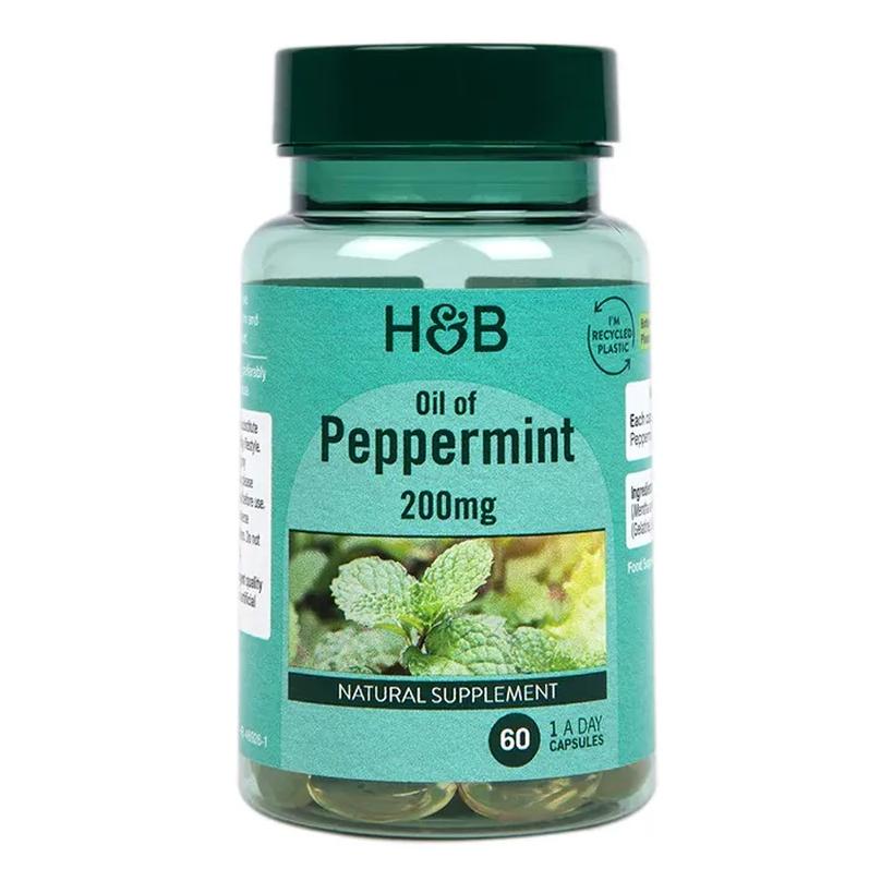 Holland & Barrett suplement diety olejek z Mięty Pieprzowej, Oil of Peppermint, 200mg, 60 kaps./1 opak.