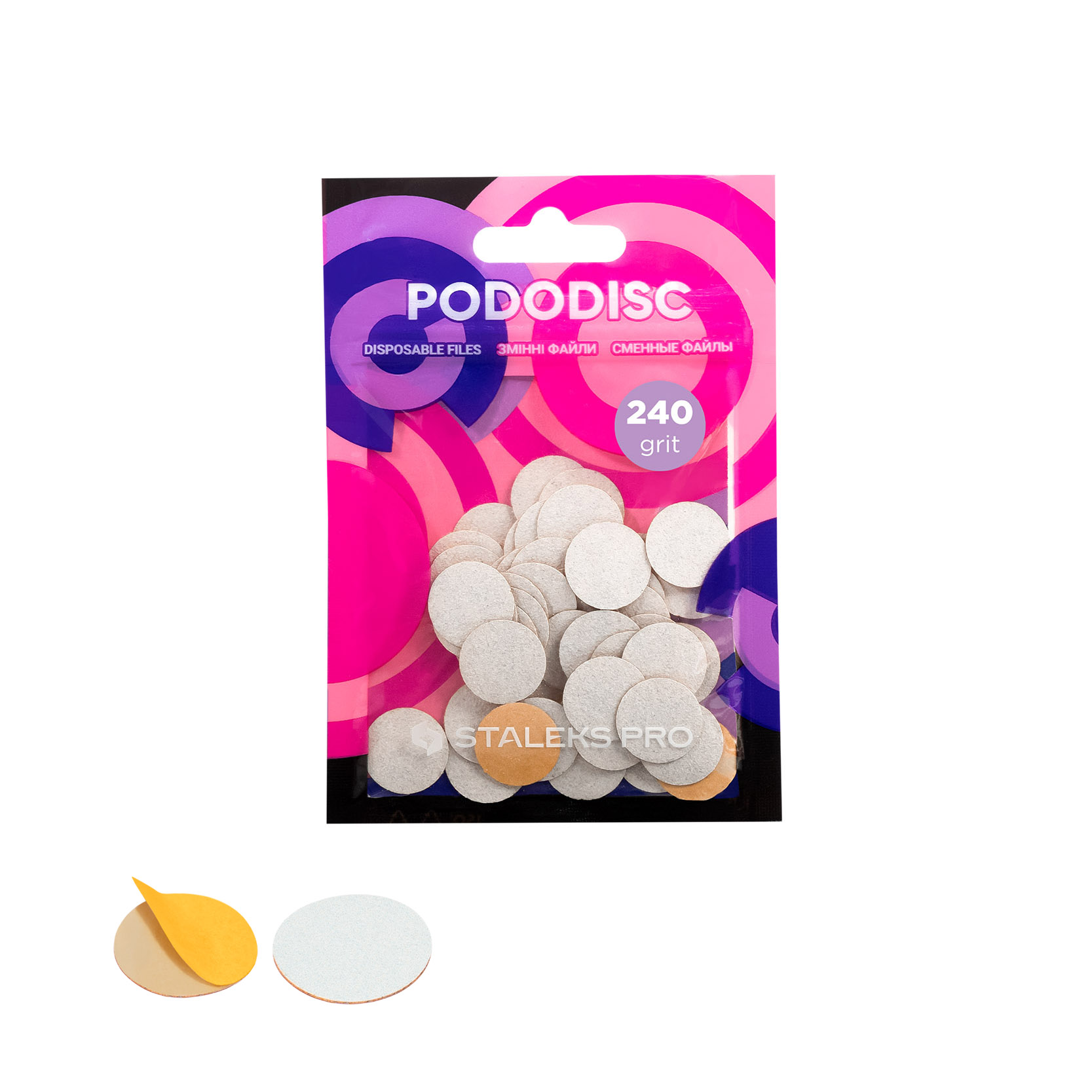 Staleks Pro Expert Pododiscs PDF-15-240w białe wymienne nakładki S, gradacja 240, 50 szt./1 opak.