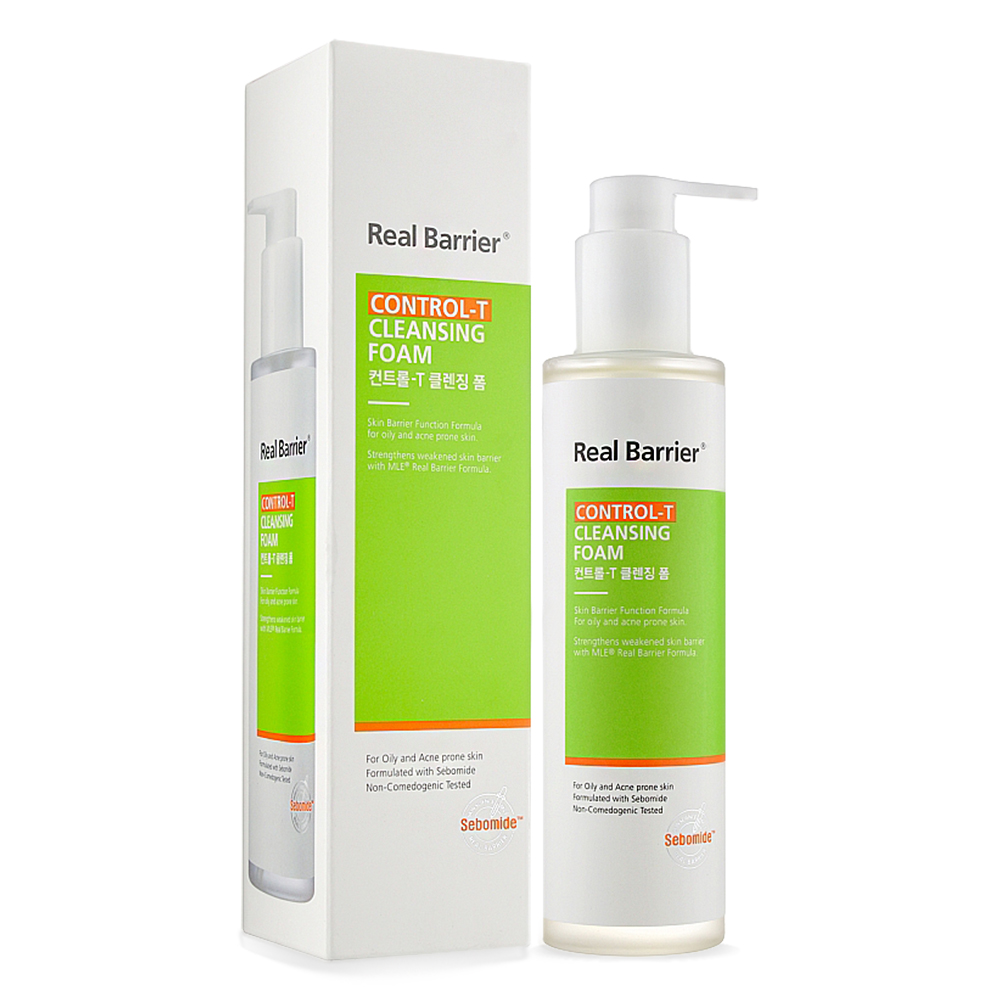 Real Barrier Control-T delikatna pianka oczyszczająca do twarzy, 190 ml