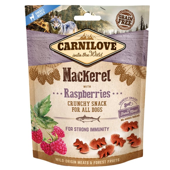 CARNILOVE Crunchy snacks chrupiące przysmaki z makrelą i malinami 200 g