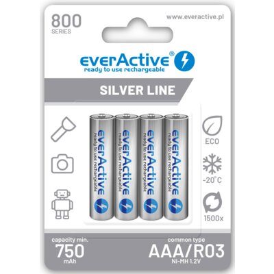 Akumulatorki AAA 750 mAh EVERACTIVE (4 szt.)