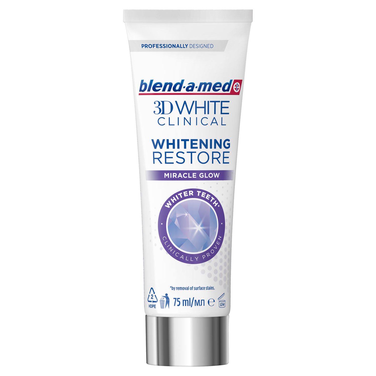 Blend-A-Med 3D White Clinical Whitening Restore Miracle Glow pasta do mycia zębów, 75 ml