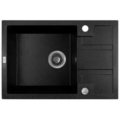 Zlewozmywak jednokomorowy z ociekaczem LAVEO Barbados SBB 713T Czarny 44x65