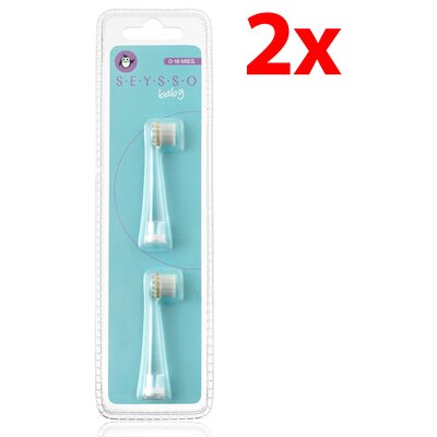 Oryginalna końcówka szczoteczki SEYSSO Baby Penguin (2 szt.) (Dla dzieci w wieku 0-18 m-cy)