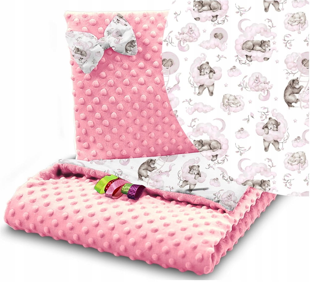 Kocyk minky 75x100 kołderka + poduszka Babymam