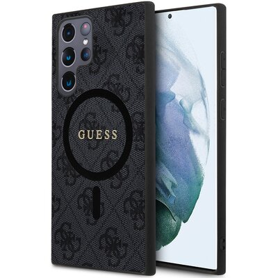 Etui GUESS 4G Collection Leather Metal Logo MagSafe do Samsung Galaxy S24 Ultra Czarny
