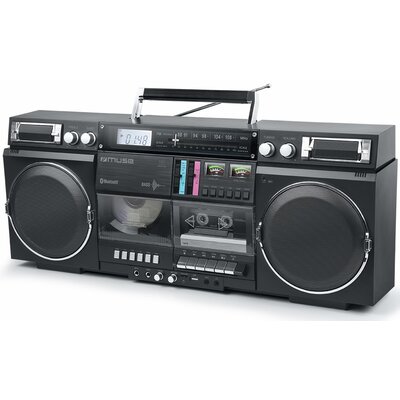 Radioodtwarzacz/Bombox MUSE M-380GB Czarny, Odtw. CD, CD-R, CD-RW, Odtwarzacz Kaset, Bluetooth, Tuner FM, Zasilanie Sieciowe