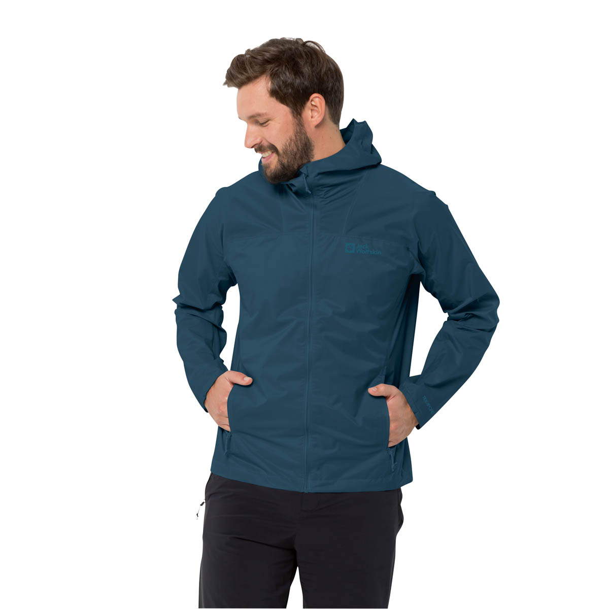 Męska kurtka przeciwdeszczowa Jack Wolfskin PRELIGHT 2.5L JKT M dark sea - L