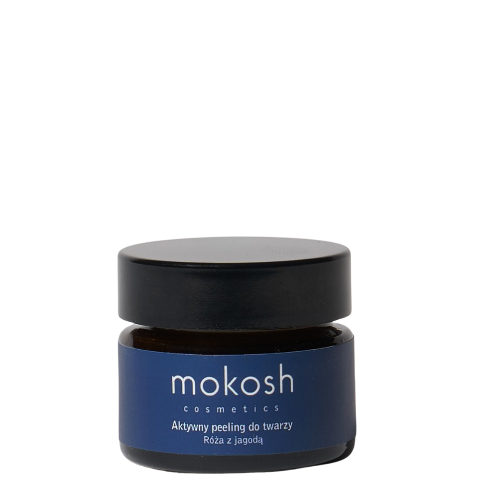 Mokosh Róża z jagodą aktywny peeling do twarzy, 15 ml