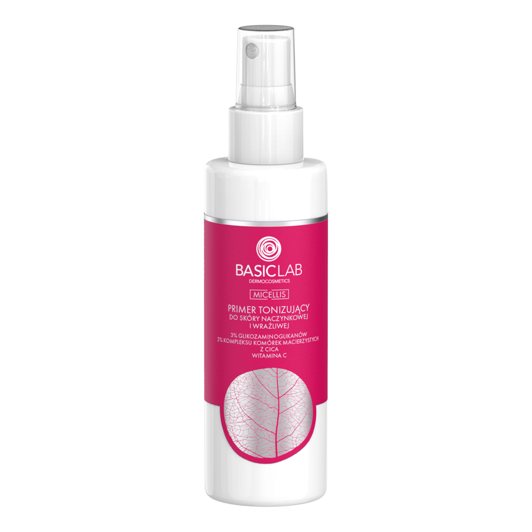 Basiclab Micellis primer tonizujący do skóry naczynkowej i wrażliwej, 150 ml