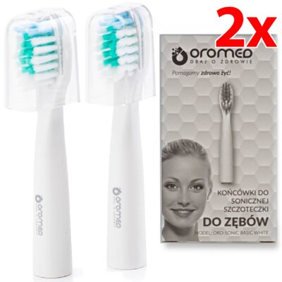 Oryginalna końcówka szczoteczki ORO-MED Sonic Basic Biały (2 szt.) (Usuwanie przebarwień)
