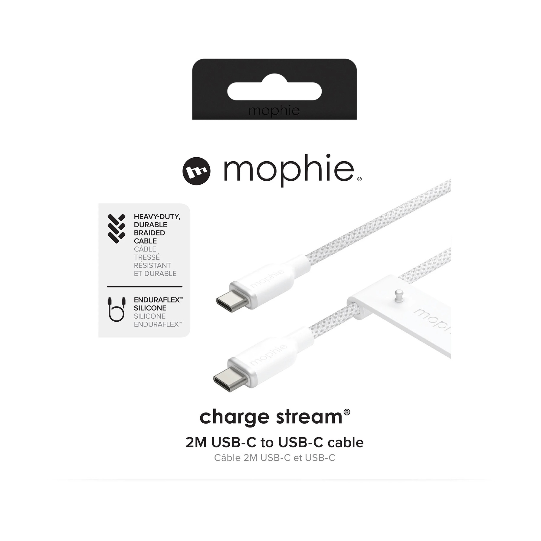 Mophie kabel 2m biały - kabel USB-C - USB-C