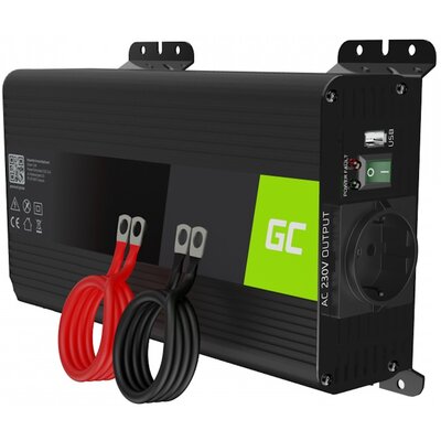 Przetwornica GREENCELL Pro 12V na 230V 500W/1000W Czysta sinusoida