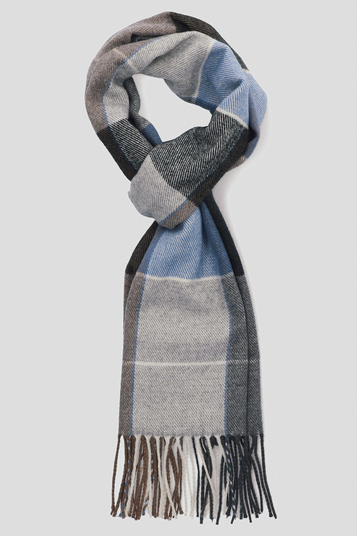 Lancerto Szal Szaro-Granatowy w Kratę