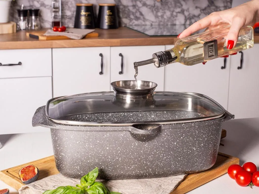 Brytfanna do pieczenia aluminiowa z pokrywą Valdinox Rock 5,7 l