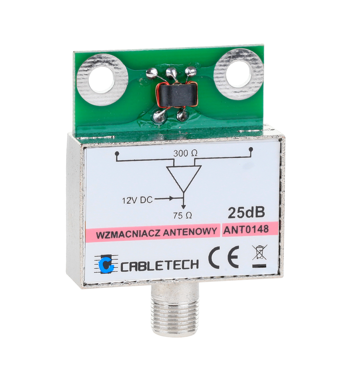 Wzmacniacz antenowy ekranowany 25dB Cabletech