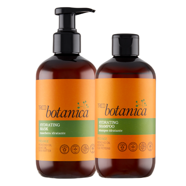 Trico Botanica Pro-Age zestaw: szampon, 250 ml + maska pro-age z olejem pistacjowym dla włosów delikatnych, 250 ml