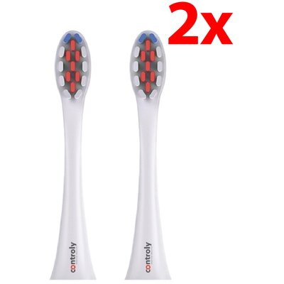 Oryginalna końcówka szczoteczki CONTROLY Supersonic twarde białe (2 szt.) (Idealne do codziennego używania)