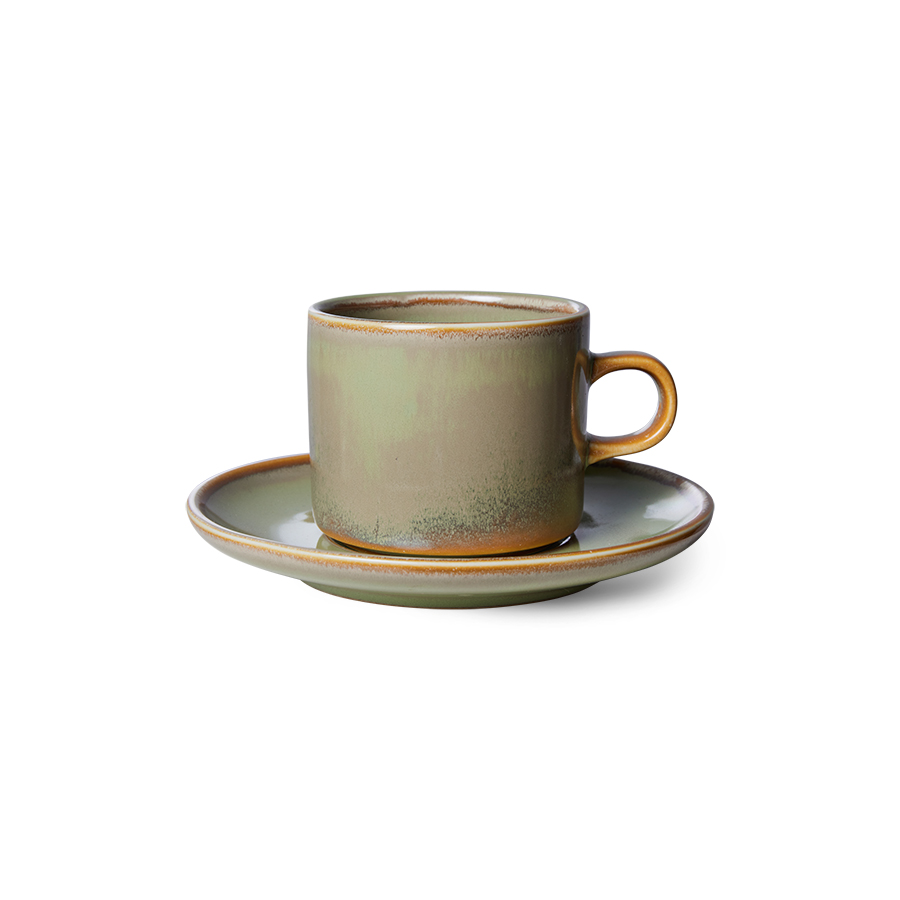 HK Living - Filiżanka ze spodkiem Home Chef Ceramics Zielona