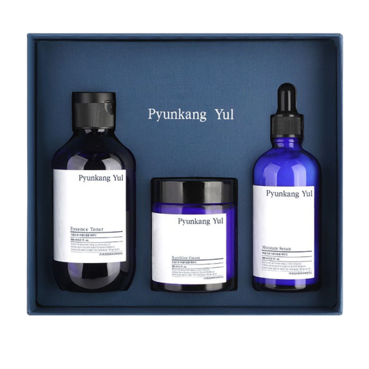 Pyunkang Yul zestaw: nawilżający tonik do twarzy, 200 ml + serum do twarzy, 100 ml + odżywczy krem do twarzy, 100 ml