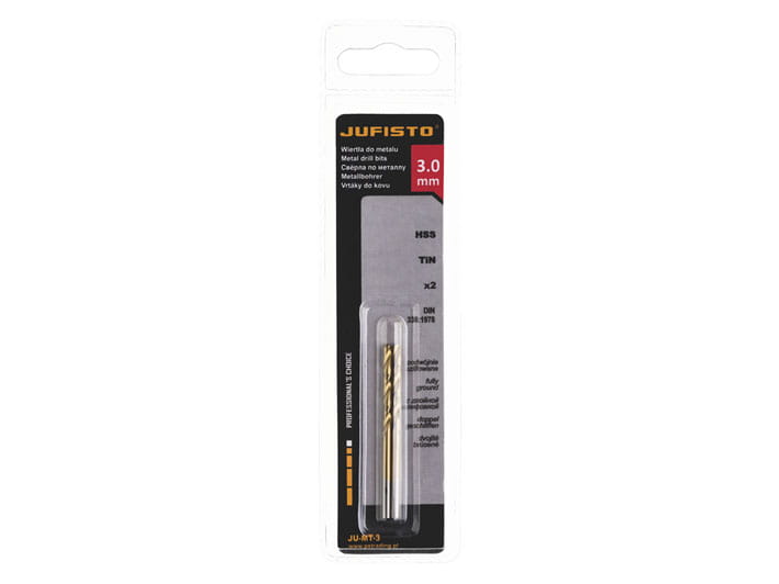 Wiertło do metalu HSS-G TIN 3,0 x 61 mm (2 szt.) JUFISTO