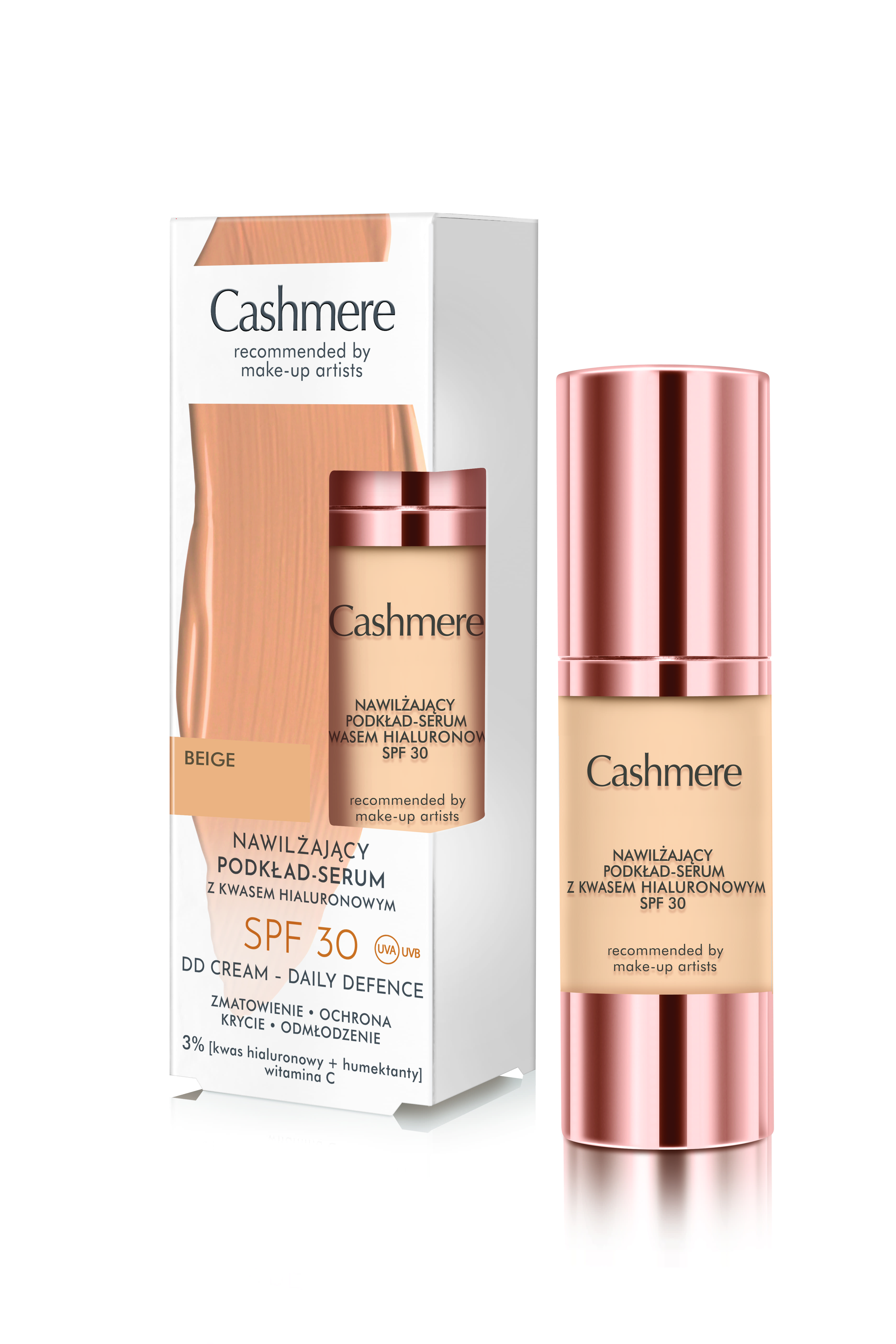 Cashmere DD nawilżający podkład-serum z SPF30 do twarzy 02 beige, 30 ml