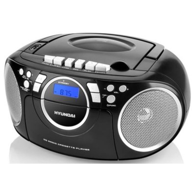 Radioodtwarzacz / Bombox HYUNDAI TRC 788 AU3BS Czarno-Srebrny, Odtw. CD, CD-R, CD-RW, Odtwarzacz Kaset, FM, Zasilanie Bateryjne