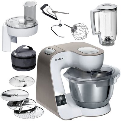 Robot kuchenny planetarny BOSCH MUM5XW20 1000W z wbudowaną wagą, rozdrabniaczem i blenderem kielichowym