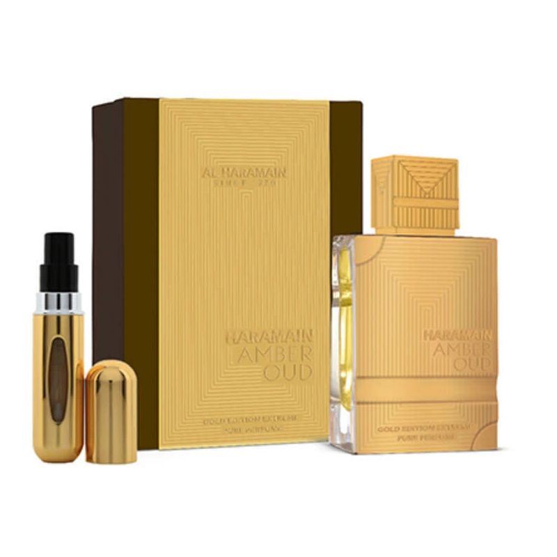 Al Haramain Amber Oud Gold Edition Extreme Pure Perfume zestaw: woda perfumowana unisex, 200 ml + woda perfumowana unisex, 10 ml