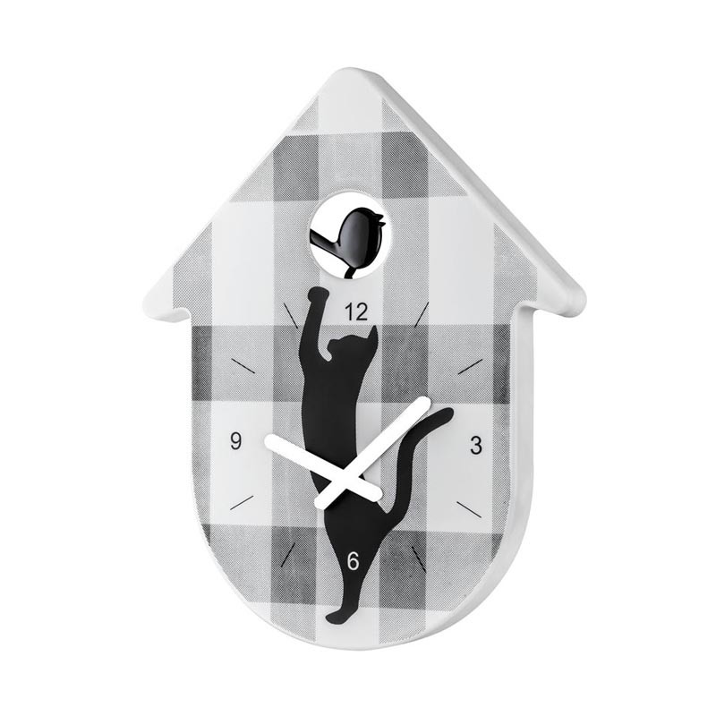 Koziol - Zegar ścienny Toc Toc Biała Krata