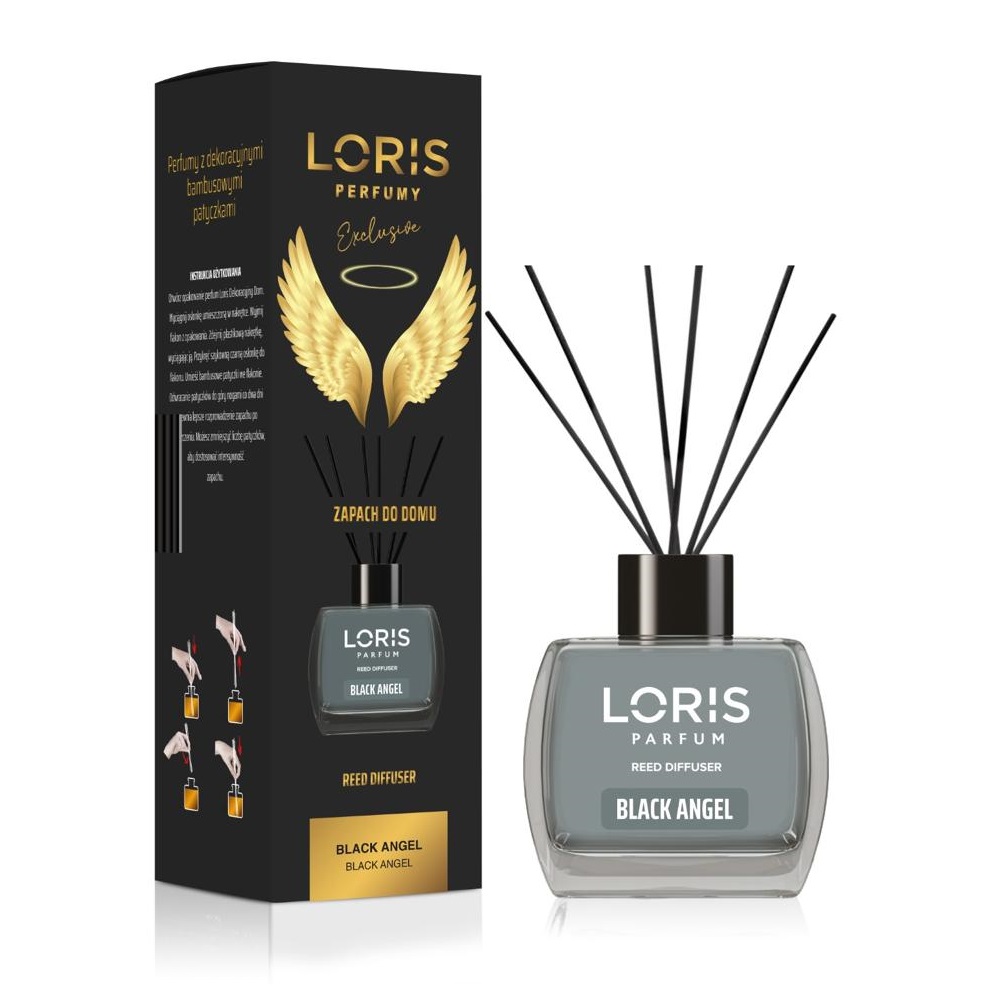 Loris dyfuzor zapachowy z patyczkami Czarny Anioł, 120 ml