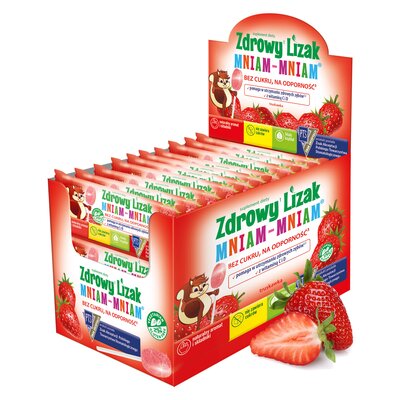 Lizak MNIAM-MNIAM Na odporność Truskawkowy (40 szt.)
