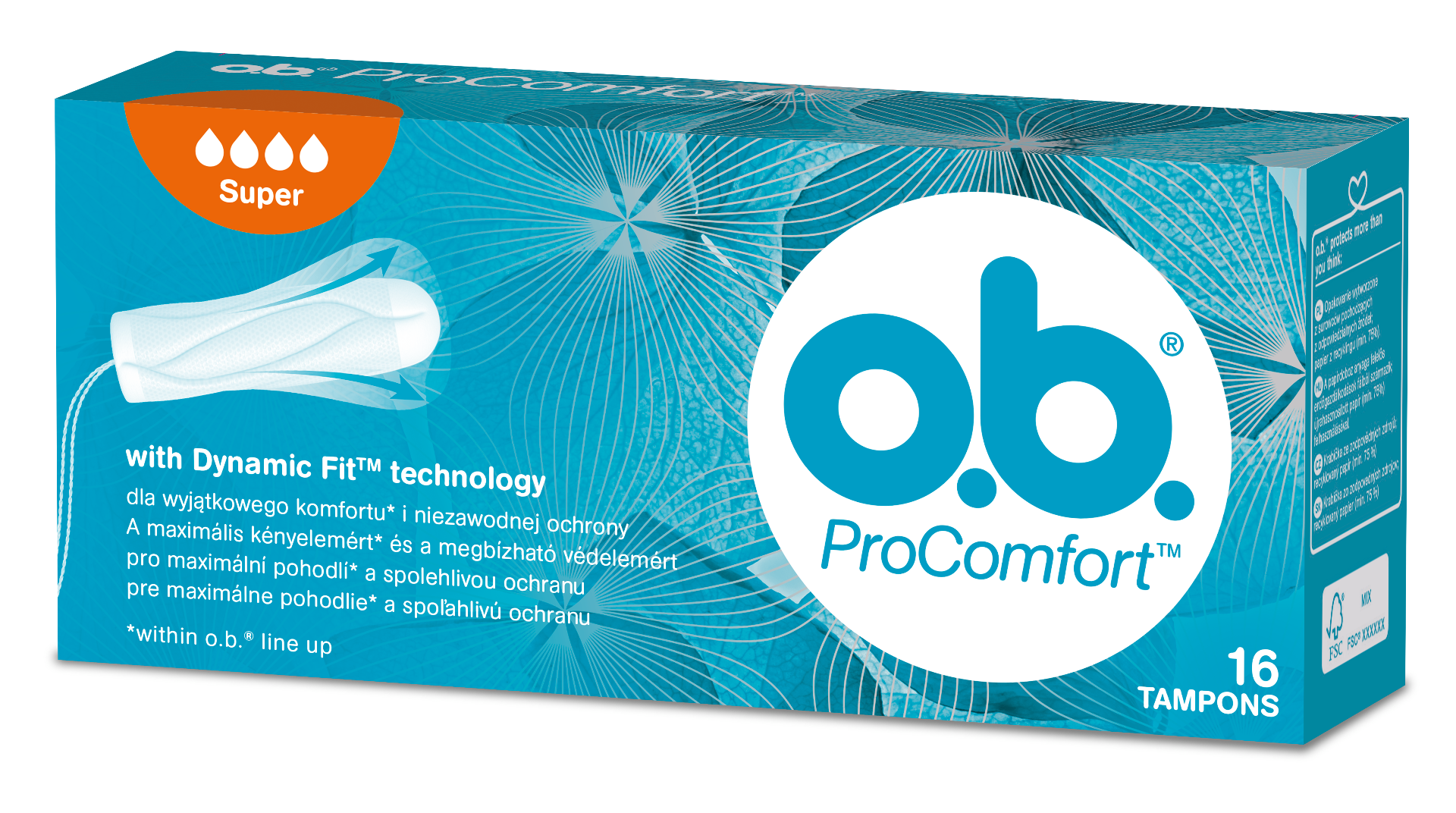  OB ProComfort Super, tampony higieniczne, 16 sztuk