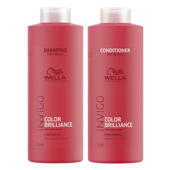 Wella Professionals Invigo Color Brilliance zestaw do normalnych włosów farbowanych: szampon, 1000 ml + odżywka, 1000 ml
