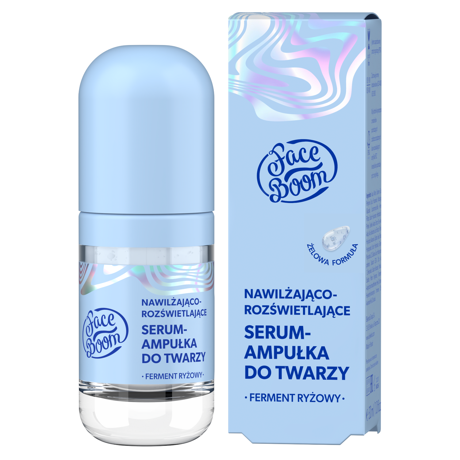 Faceboom nawilżająco-rozświetlające serum-ampułka do twarzy, 30 ml