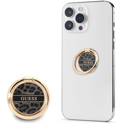 Uchwyt i podstawka GUESS Ring Stand Leopard Czarny