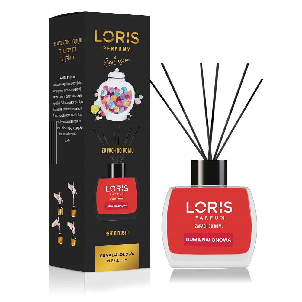 Loris dyfuzor zapachowy z patyczkami Guma Balonowa, 120 ml