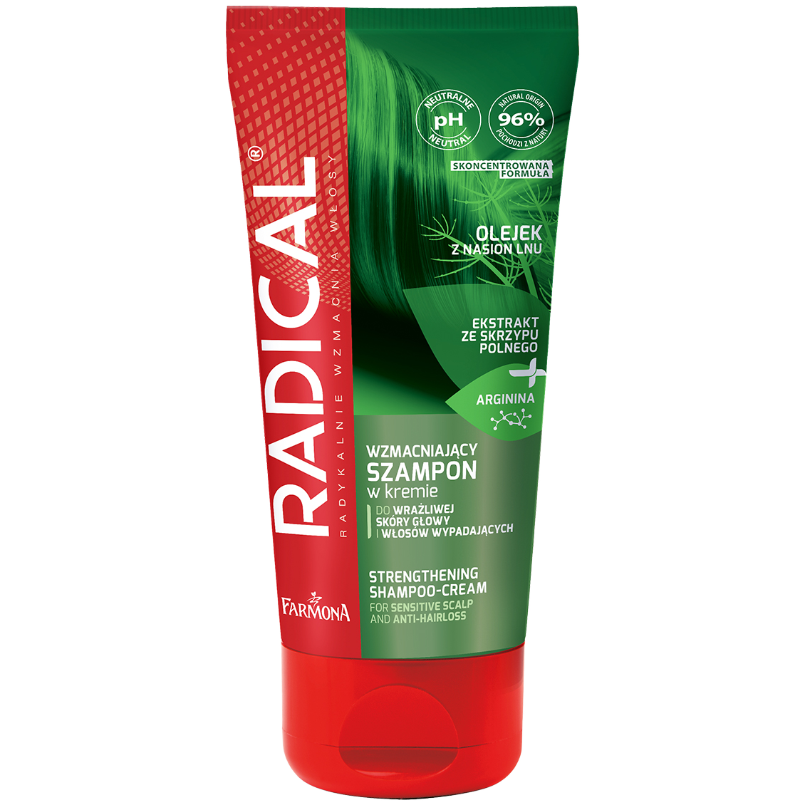 Radical Wzmacniający  wzmacniający szampon w kremie do wrażliwej skóry głowy i włosów wypadających, 200 ml